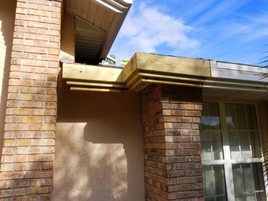 Fascia repair on a tile roof in Palm Coast