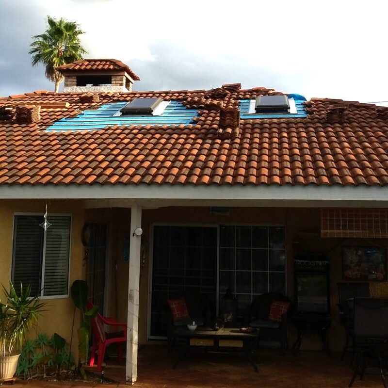 Tile repair with skylights