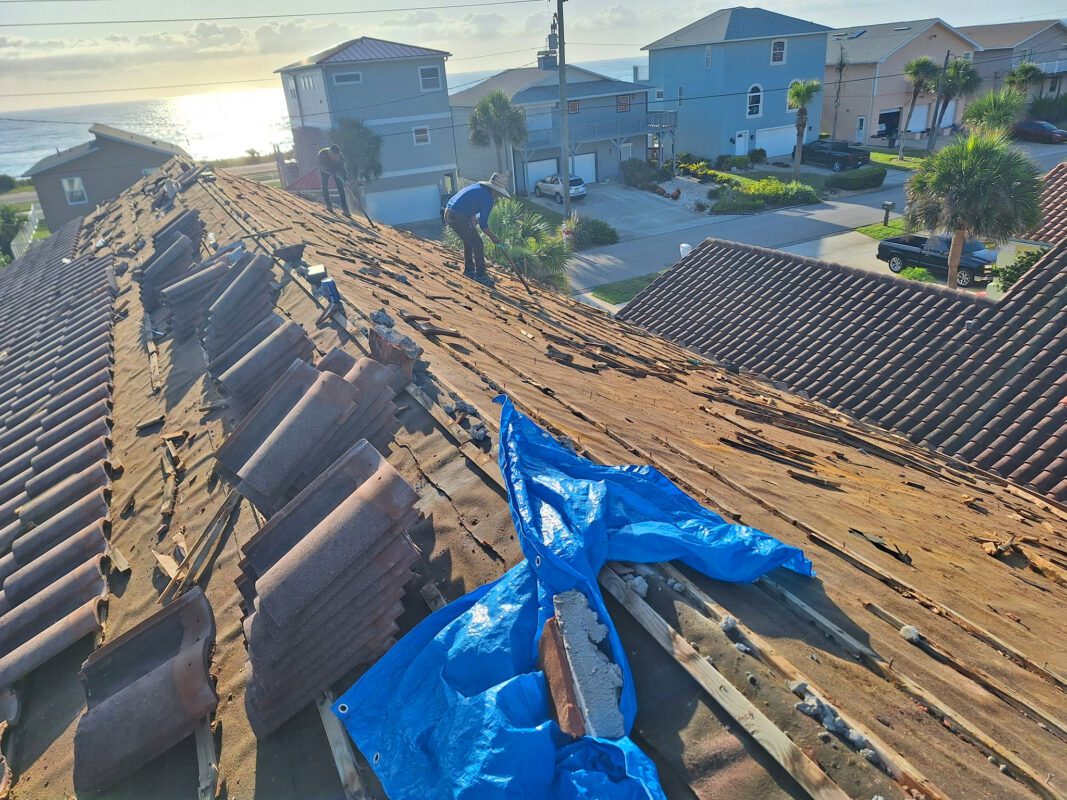 Three C's Roofing installs a new tile roof in Palm Coast.