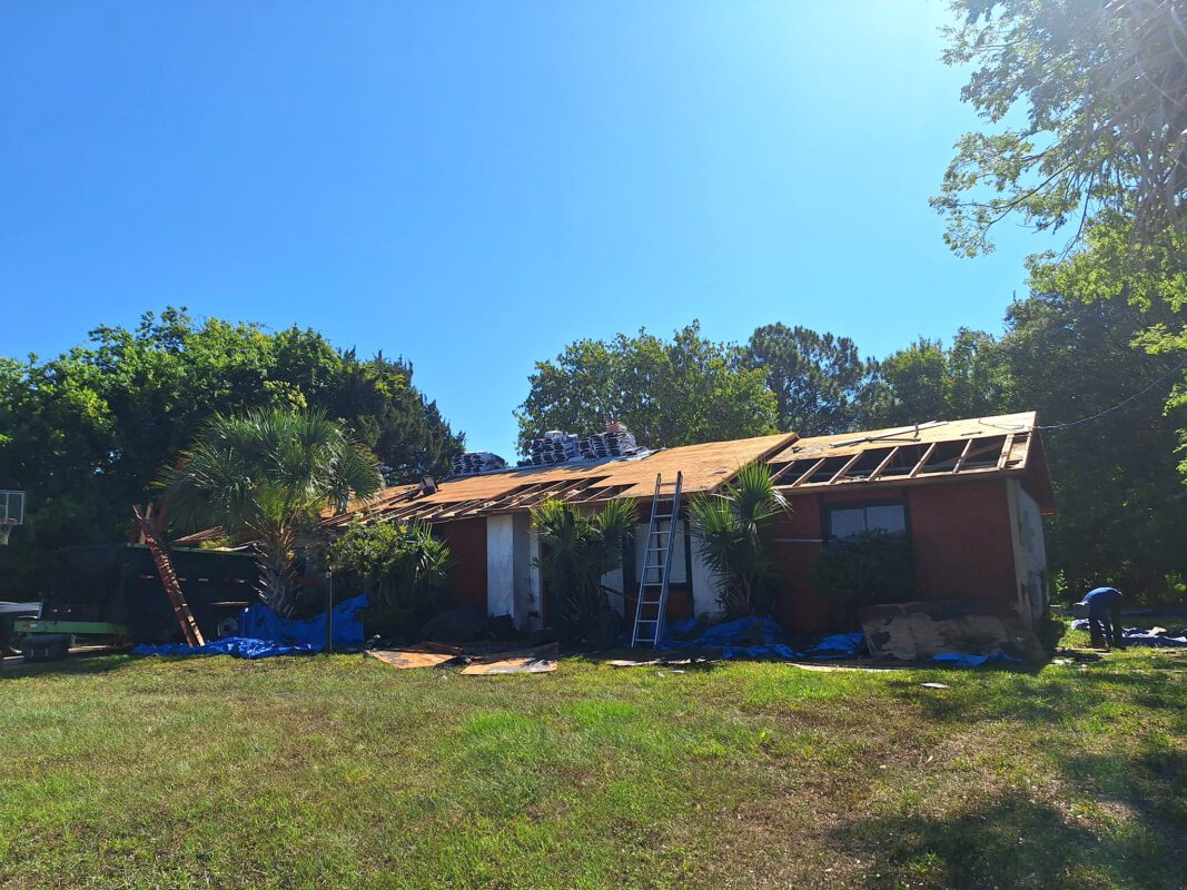 Flagler Beach roof repair sagging.