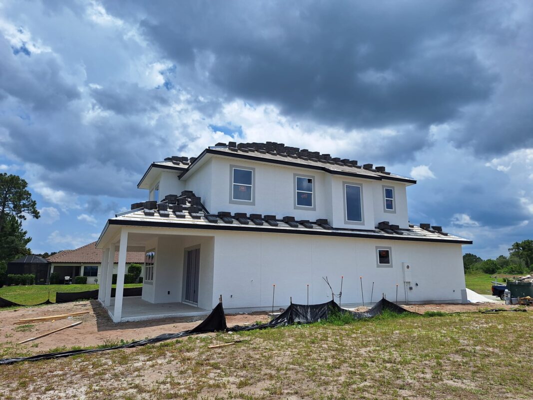 Roofing tiles in progress for new home Flagler Beach