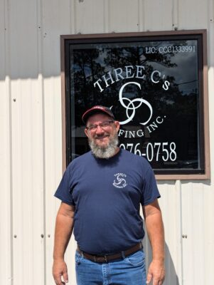 Scott Crider at his roofing shop